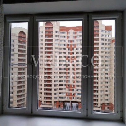 Рулонные шторы UNI 2 в спальню с тканью Альфа Blackout голубой - Пр Большевиков фото 3