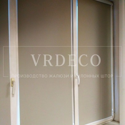 Рулонные шторы Мини с тканью Альфа ALU Блэкаут серый в офис на Кировском заводе фото 2