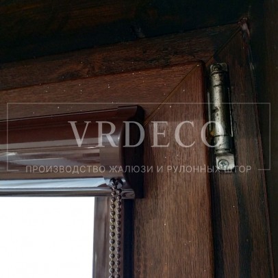 Рулонные шторы UNI 2 с коричневой фурнитурой Невада бежевый фото 4