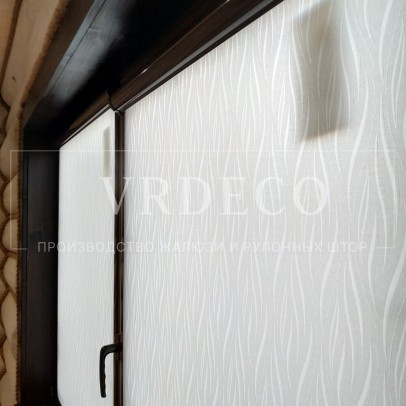 Рулонные шторы UNI 2 с коричневой фурнитурой Невада бежевый фото 3